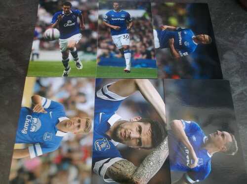 Everton Player Photographs x 9