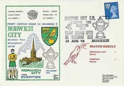 12 AUGUST 1972 NORWICH CITY v EVERTON DIVISION 1 DAWN FOOTBALL COVER a