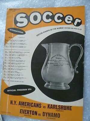1961 NY Americans v Karlsruhe and Everton v Dynamo – Soccer Programme 7 June