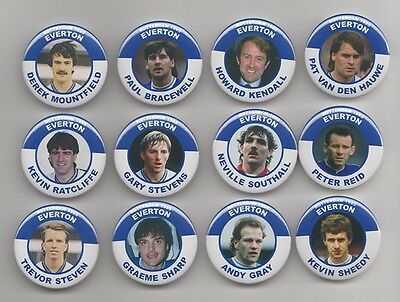 EVERTON FC  ROTTERDAM 1985  MAGNETS  X12  38mm  IN SIZE