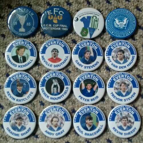 EVERTON FC  ROTTERDAM 1985  MAGNETS  X16   55mm  IN SIZE