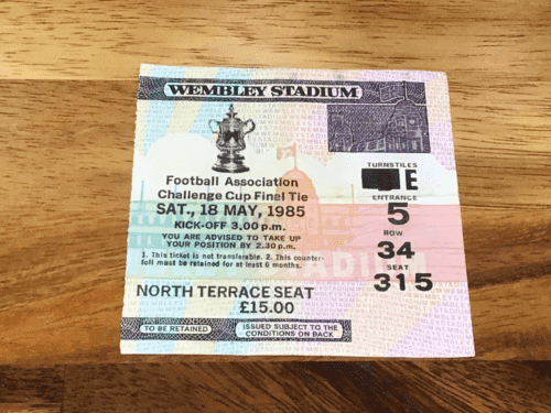 1985 FA CUP FINAL TICKET Everton v Manchester United