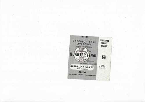 Ticket 1966 World Cup Quarter Final 23/7/1966 Portugal v North Korea @ Everton