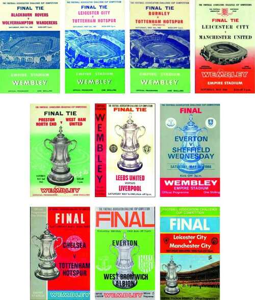 FA CUP FINAL PROGRAMME COVER FRIDGE MAGNETS 1960 to 1969