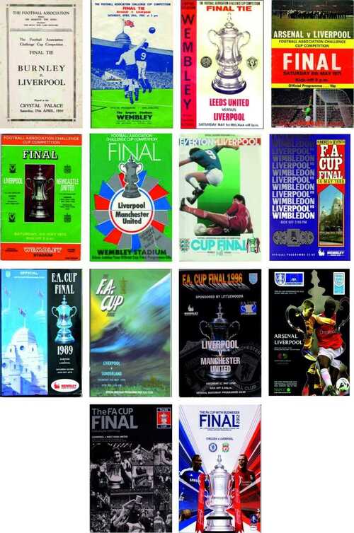 LIVERPOOL FA CUP FINAL PROGRAMME COVER FRIDGE MAGNETS 70mm x 45mm