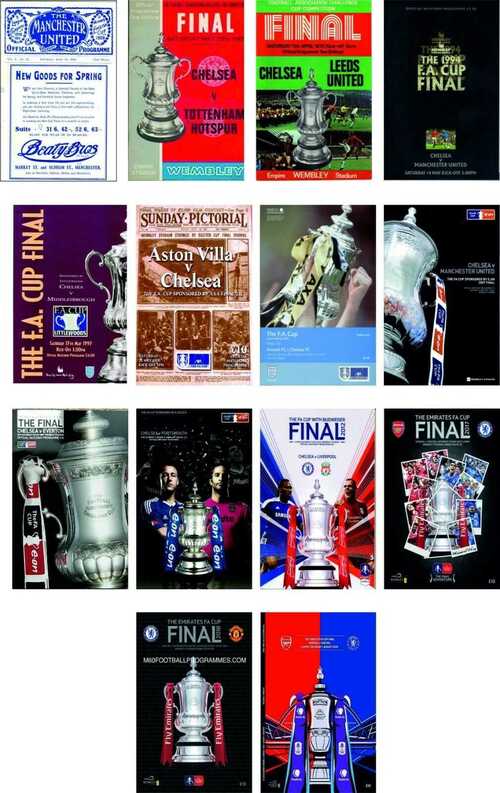 CHELSEA FA CUP FINAL PROGRAMME COVER FRIDGE MAGNETS 70mm x 45mm