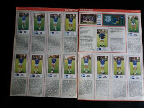 EVERTON    Set of 16 Stickers  1980s  please read