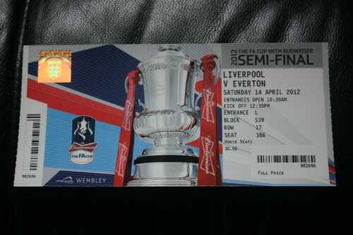 Liverpool v Everton 2012 FA Cup Semi-Final Ticket