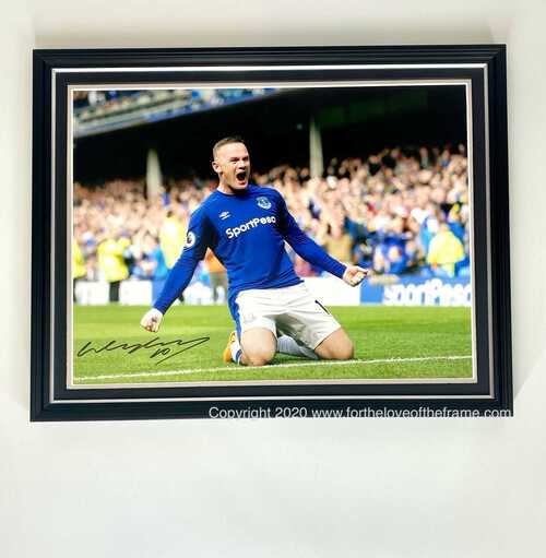 Wayne Rooney Hand Signed Everton FC Football Soccer Luxury Framed Display and COA