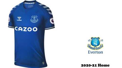 Everton Team Kits 6x4 White Cards