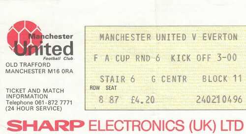 Ticket - Manchester United v Everton FA Cup (Undated)