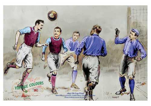 Beautiful Football Print: 1897 FA Cup Final, Aston Villa v Everton, A3, Colour