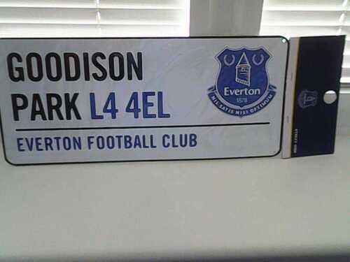 EVERTON F.C.Metal Street Sign GOODISON PARK L4 4EL