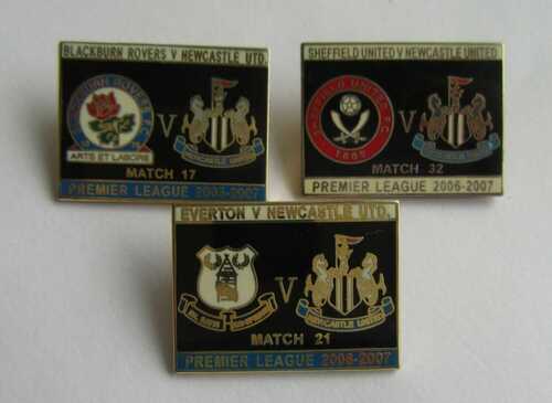 Newcastle enamel badge Blackburn Sheffield United Everton away black 2006/7