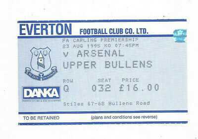 Ticket 1995/96 Premier League – EVERTON v. ARSENAL