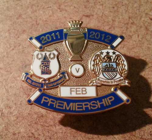 2011/12 EVERTON v MANCHESTER CITY SUPPORTERS ENAMEL BADGE