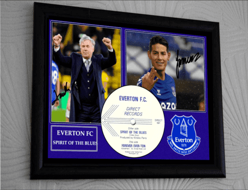 JAMES RODRIGUEZ EVERTON FC SPIRIT OF THE BLUES CD  Framed Canvas Print Signed