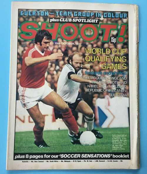 Shoot Magazine 15th October 1977  Everton, Joe Craig, David Mills,