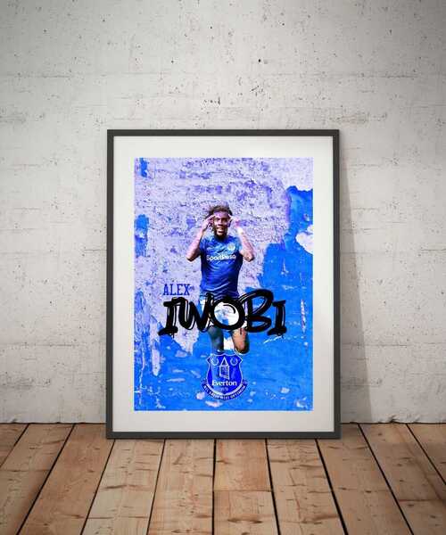 Everton Alex Iwobi football A4 original custom made poster