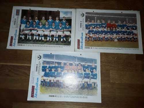 Everton FC old team pictures X3 1960 1965 1966 Rekord Journal FREE POSTAGE