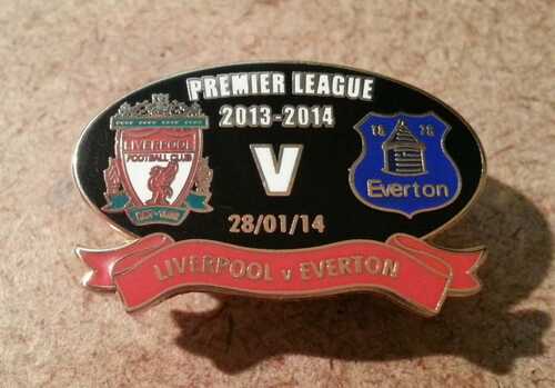 2013/14 LIVERPOOL v EVERTON SUPPORTERS ENAMEL BADGE