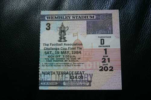 Everton v Watford 1984 FA Cup Final Ticket