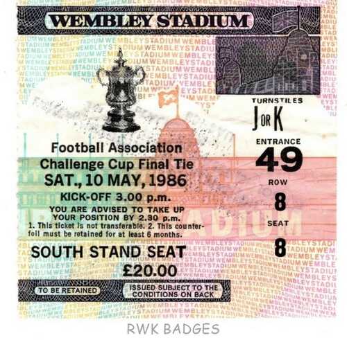 1986 LIVERPOOL v EVERTON FA CUP FINAL TICKET