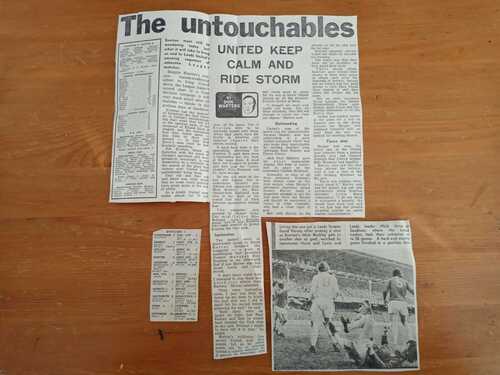 EVERTON V LEEDS UTD NEWSPAPER MATCH REPORT CUTTING 19/01/1974