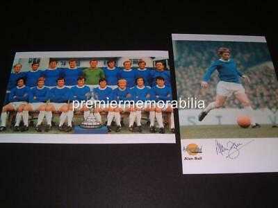 EVERTON FC ALAN BALL SIGNED REPRINT and 1970 LEAGUE CHAMPIONS PHOTOGRAPHS