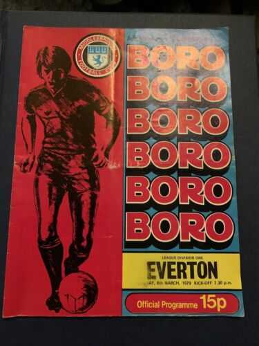 1979 Middlesbrough V Everton English Soccer/football Programme