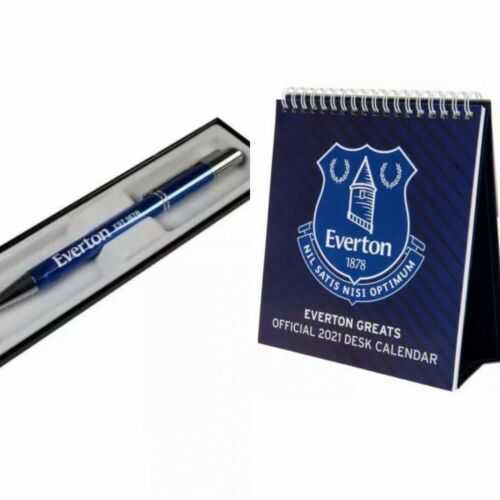 Everton FC 2021 Desktop Calendar + Executive Pen Christmas Gift Set