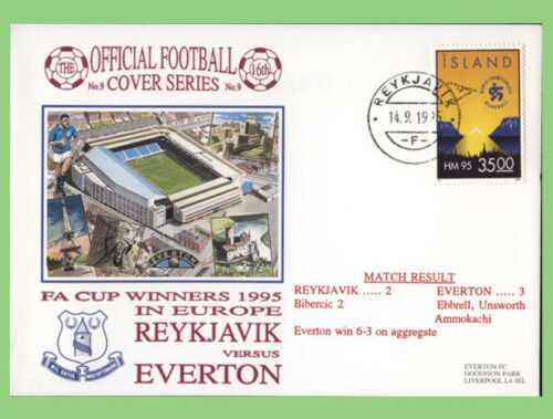 Iceland 1995 Official Football Cover Series No 9, Reykjavik v Everton