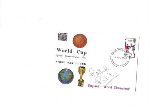 1966 World Cup First Day Cover Hand Signed By Ray Wilson Everton 18/8/1966