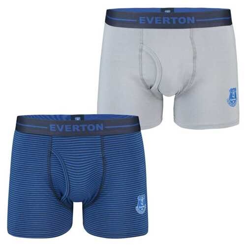 Everton FC Men’s Boxer Shorts Gift Twin Set – Navy/Grey – New