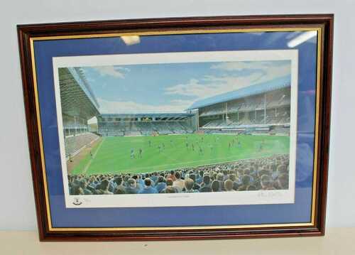 Everton F.C Framed Goodison Park Limited Edition Print 2/500 Peter Watson Signed