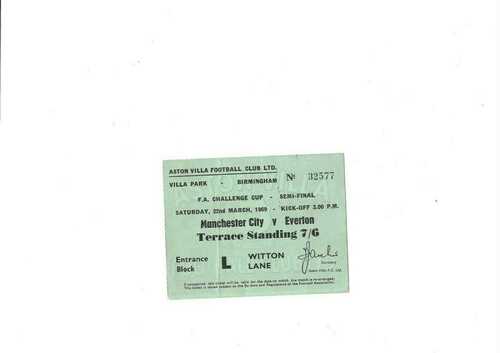 Manchester City v Everton FA Cup Semi Final 22/3/1969 Standing