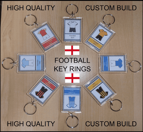 Ref #061a Football Key Rings: English Teams A-L l Shirt l Birthday Gift