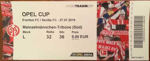 TICKET EVERTON FC vs SEVILLA FC OPEL CUP 27-07-2019