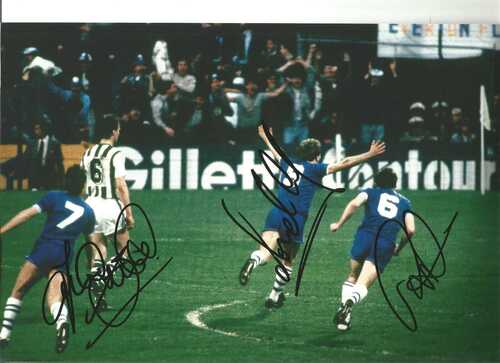 Andy Gray Trevor Steven Peter Reid Everton signed authentic football photo SS208