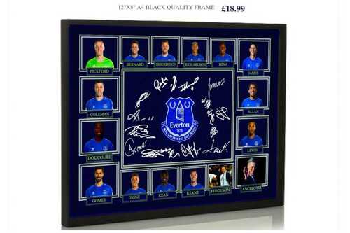 Everton FC 2020-21 Squad Football Club Signed Tribute A4  Framed Great Gift