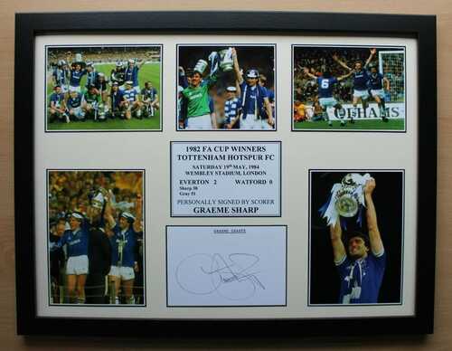 1984 Everton FA Cup Winners Multi Picture Display Signed by Graeme Sharp (20379)