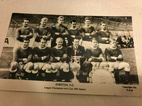 60`s EVERTON Signed Autograph Team Photo Post Card YOUNG GABRIEL PARKER and SCOTT