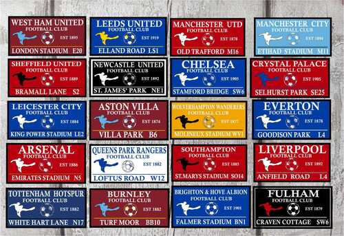 metal football sign,premier league