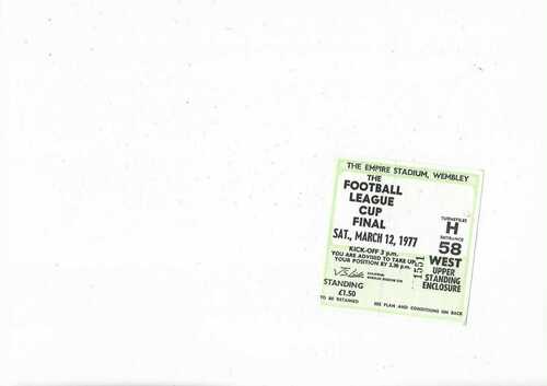 Ticket Aston Villa v Everton League Cup Final 12/3/1977