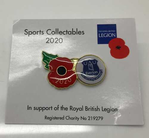 Everton Poppy Lapel Badge 2020 Football Remembrance Day Sports Collectables