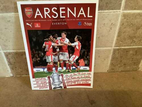 Arsenal FC v Everton FC May 2017 Programme  with Preview  Info Of 2017 Cup Final