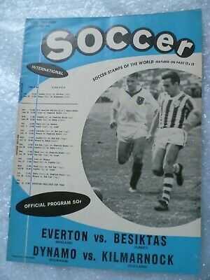 1960s USSFA – Everton v Besiktas and Dynamo v Kilmarnock Soccer Programme 14 June