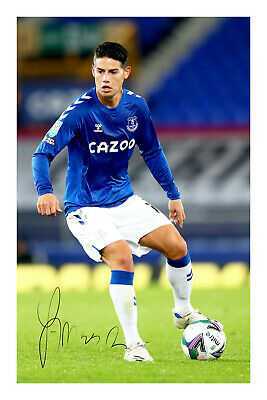 James Rodriguez Signed A4 Photo Print Autograph Everton Football