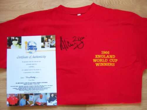 Alan Ball Signed England 1966 World Cup Winners Shirt and Cert Southampton Everton