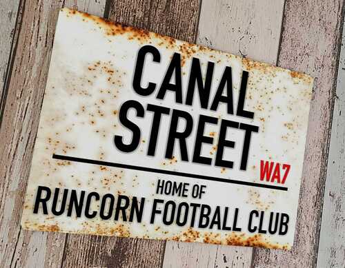 CANAL STREET - RUNCORN FC SUBLIMATED WALL MAN CAVE PLAQUE